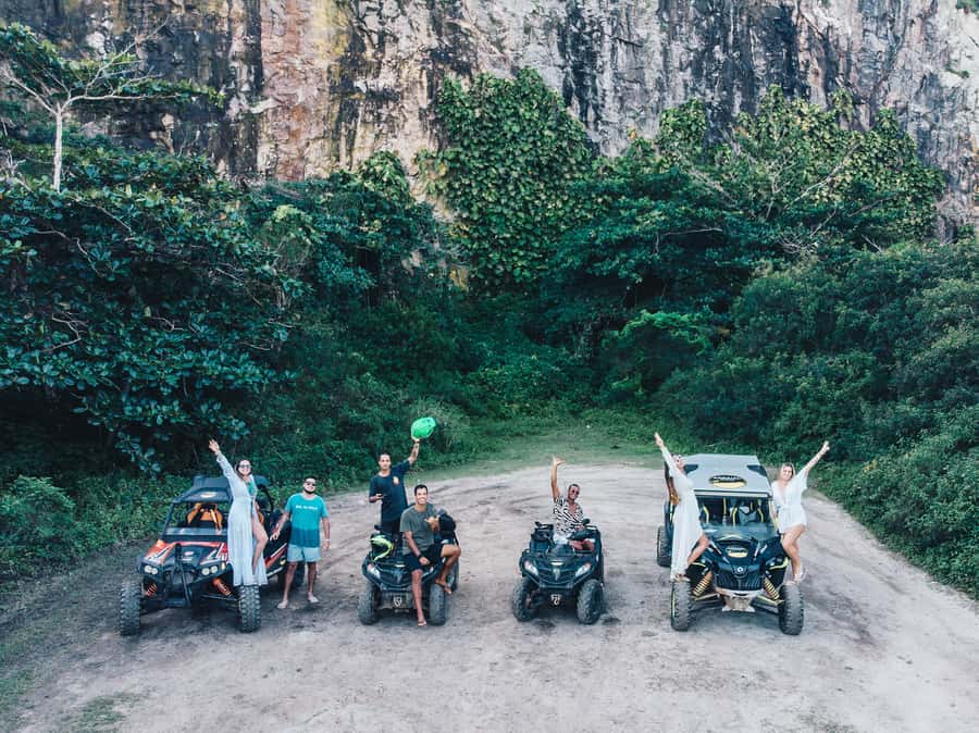 Arraial do Cabo: ATV Quad Bike Tour - Rua Rebeche and the first turn toward the quarry