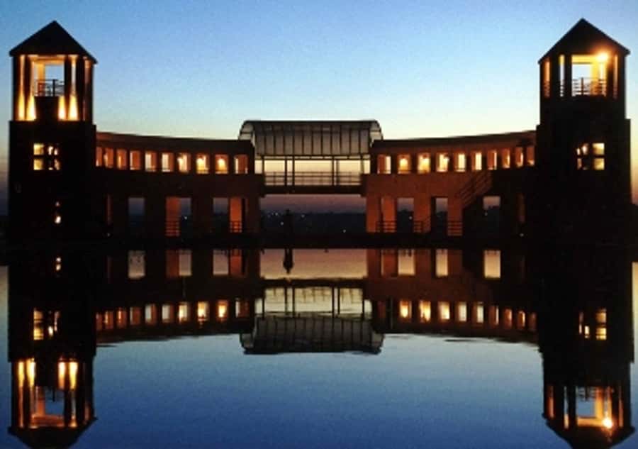 Curitiba: 4-Hour City-By-Night Tour with Dinner - The Wire Opera House lit like a stage