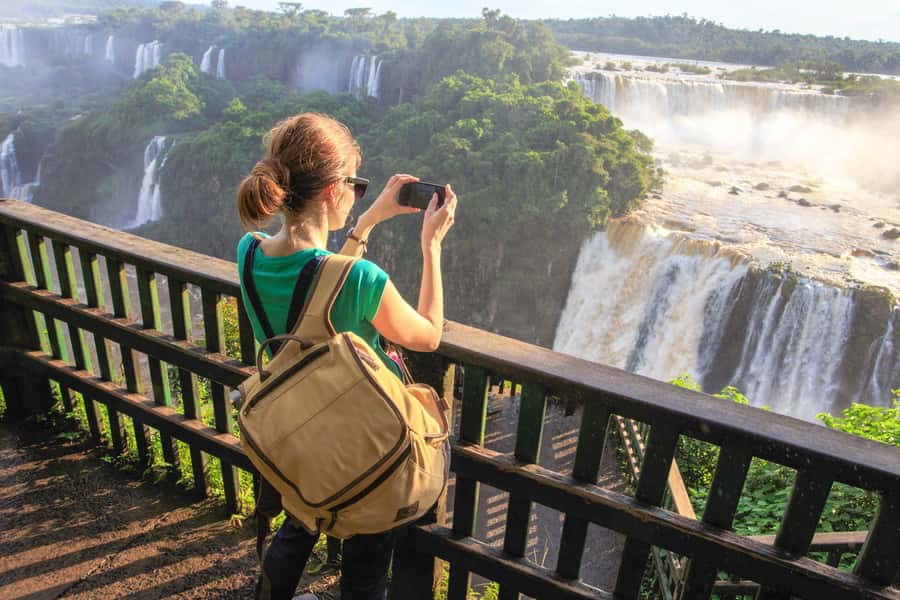 From Puerto Iguazu: Brazilian Side of the Falls with Ticket - A short trail with a wide view