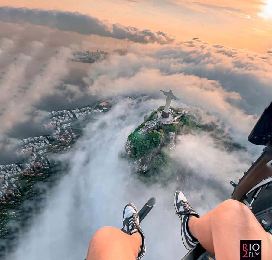 Rio de Janeiro Helicopter Tour | DOORS OFF - Christ the Redeemer above Corcovado